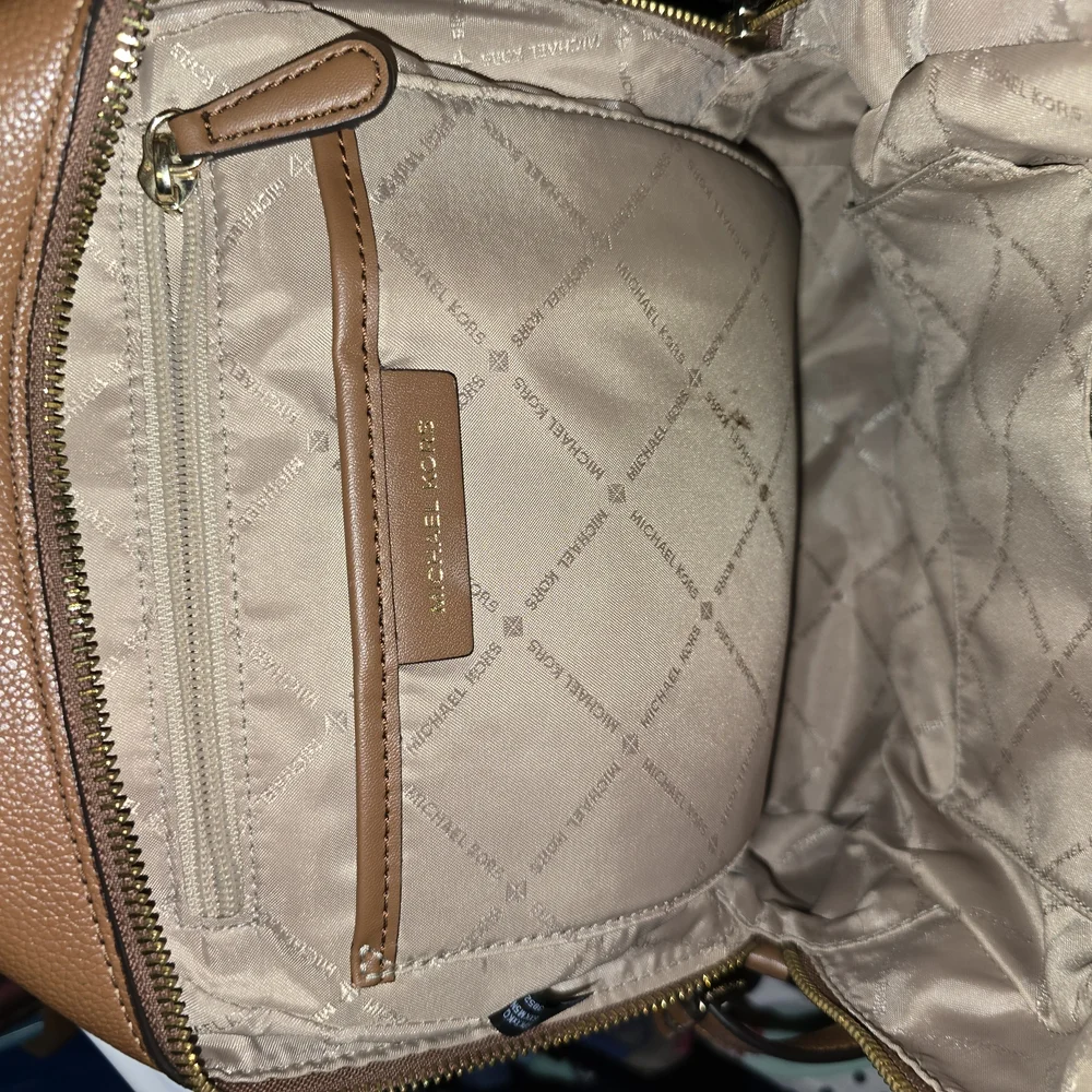Michael Kors Tan and Brown Logo Backpack - Picture 3 of 4